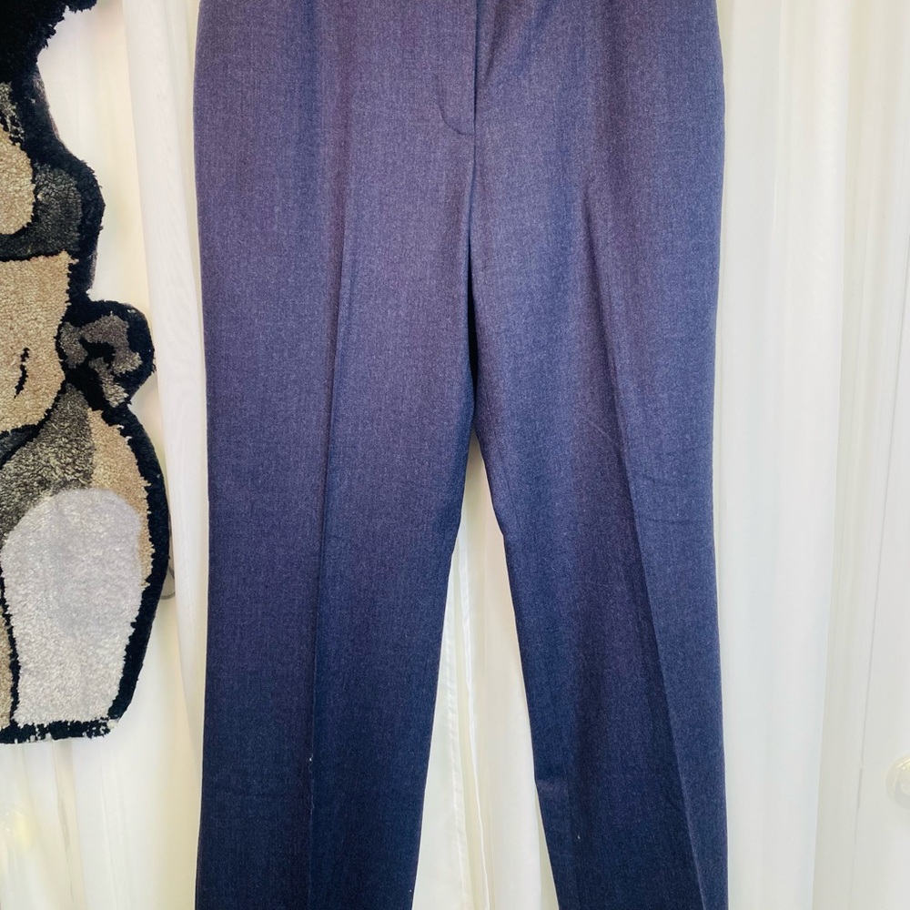 Lands' End Navy Blue Wool-Blend Dress Pants